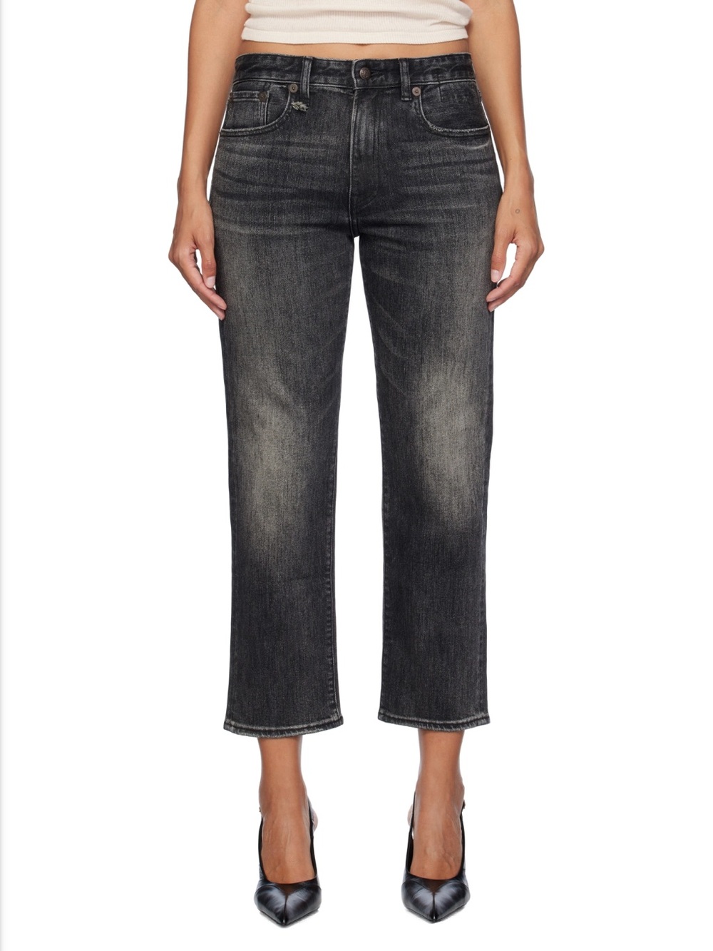 R13 midrise crop jeans with tags